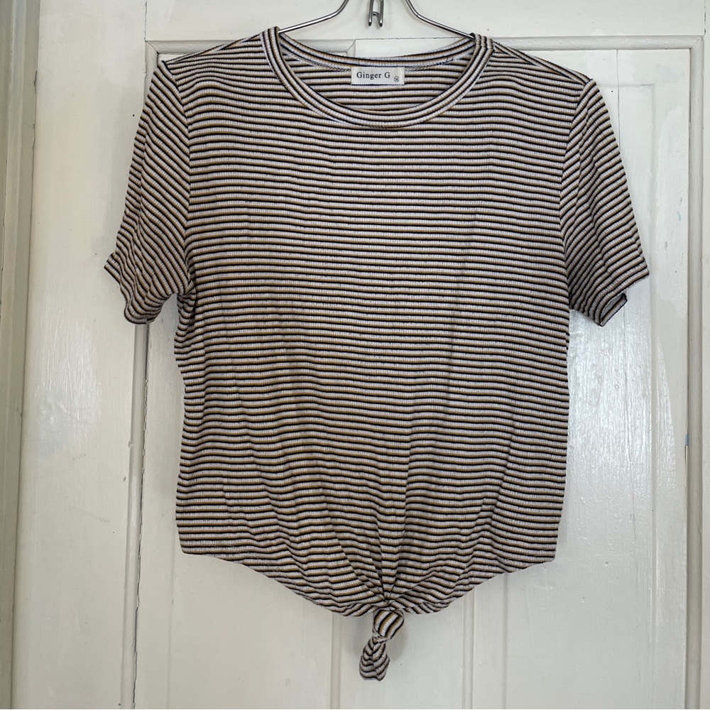 Ginger G Striped Crop Top Size M